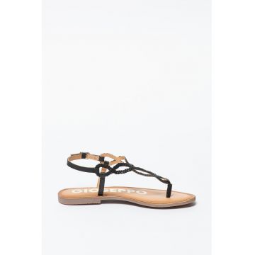 Sandale de piele cu bareta separatoare Fyffe - Negru