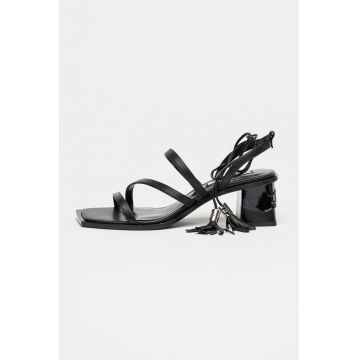 Sandale de piele cu barete multiple Kayla - Negru