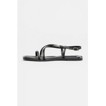 Sandale de piele cu catarame multiple Brio II - Negru