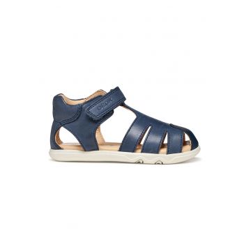 Sandale de piele cu velcro - Bleumarin