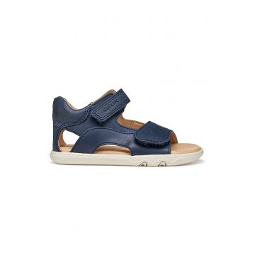 Sandale de piele cu velcro si logo Steppieup - Bleumarin