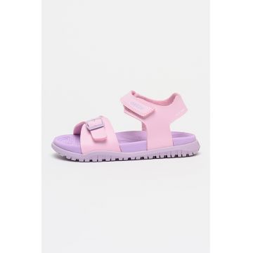Sandale de piele ecologica cu velcro - Lila/Roz
