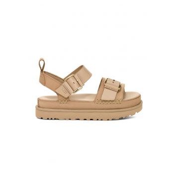 Sandale din piele cu talpa flatform Goldenstar Vila - Bej