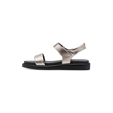 Sandale din piele cu velcro - Auriu rose