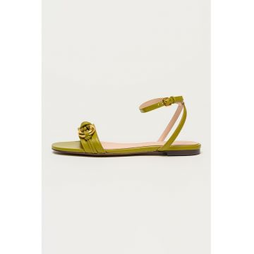 Sandale din piele Finn - Verde masliniu