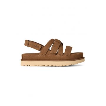 Sandale din piele intoarsa Goldenstar Gleam - Caramel
