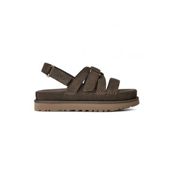 Sandale din piele intoarsa Goldenstar Gleam - Maro inchis
