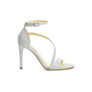 Sandale din piele naturala Silver Evening - Argintiu