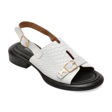 Sandale ERISMA albe, 1954195, din piele croco