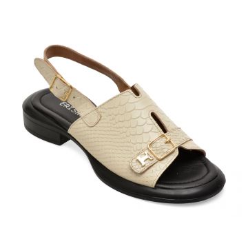 Sandale ERISMA bej, 1954195, din piele croco