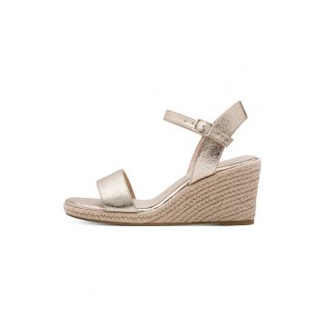 Sandale-espadrile cu talpa wedge - Auriu