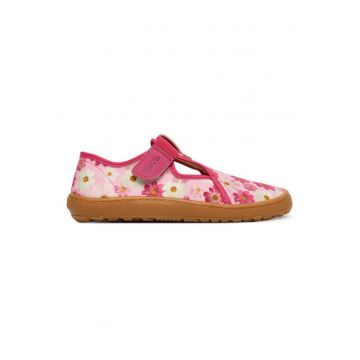 Sandale Fete -  material textil - roz - talpa plata