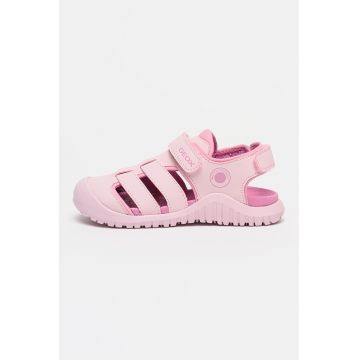 Sandale fisherma cu benzi velcro Fusbetto - Roz pastel