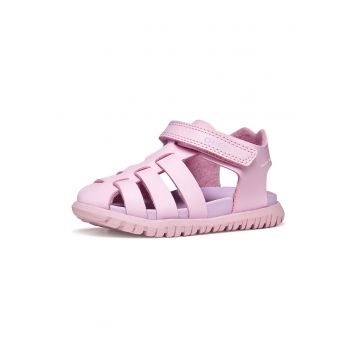 Sandale fisherman cu velcro - Roz bombon