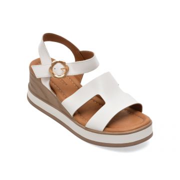 Sandale GOLD DEER albe, 22075, din piele naturala