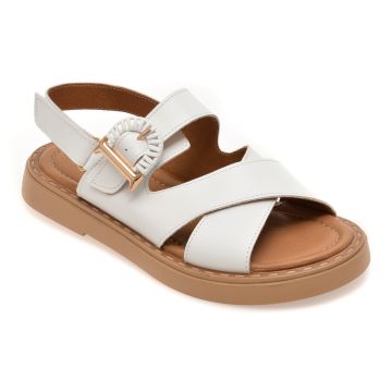 Sandale GOLD DEER albe, 22082, din piele naturala