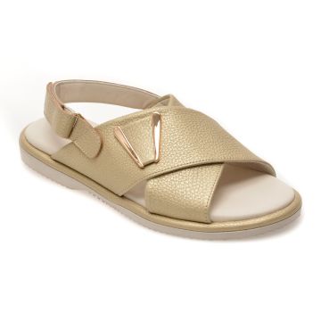 Sandale GOLD DEER aurii, 1365707, din piele naturala