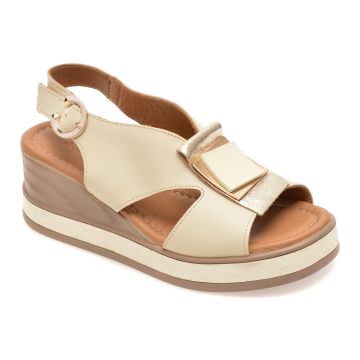 Sandale GOLD DEER aurii, 22070, din piele naturala