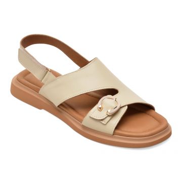 Sandale GOLD DEER bej, 22083, din piele naturala