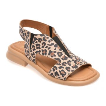 Sandale GOLD DEER maro, 22025, din piele naturala