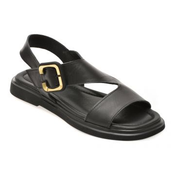Sandale GOLD DEER negre, 22081, din piele naturala