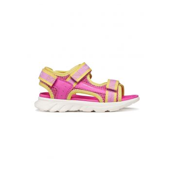Sandale rezistente la apa cu velcro Airadyum - Galben pai/Roz