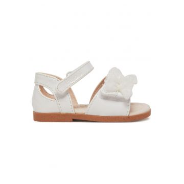 Sandale copii -  piele ecologica - alb - sistem inchidere Velcro -