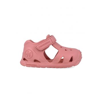 Sandale cu decupaje si velcro - Coral