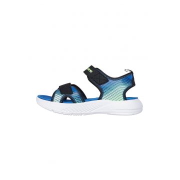 Sandale cu velcro Microspec - Negru/Albastru