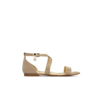 Sandale dama -  piele naturala - auriu - design elegant