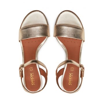 Sandale dama -  piele naturala - clasic - auriu -