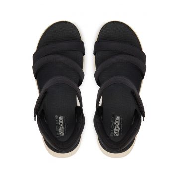 Sandale dama -  velcro - negru - textil