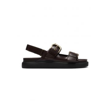 Sandale de piele cu catarama Aristella Bay - Maro cognac