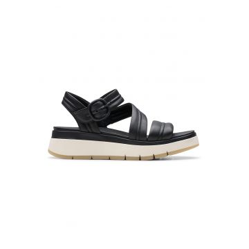 Sandale de piele cu platforma Tuscan - Negru