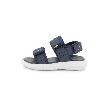 Sandale de piele ecologica cu velcro - Bleumarin