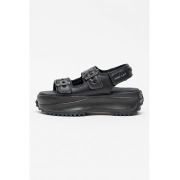 Sandale din piele Chuck Taylor All Star cu talpa flatform - Negru