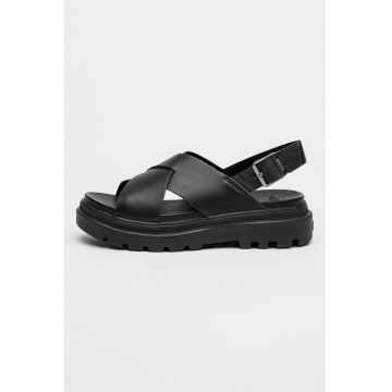 Sandale din piele cu catarama Pallacruise - Negru
