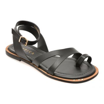 Sandale EPICA negre, 1766369, din piele naturala