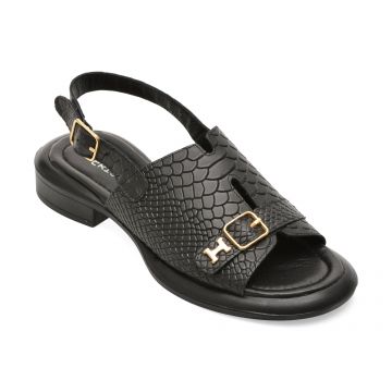 Sandale ERISMA negre, 1954195, din piele croco