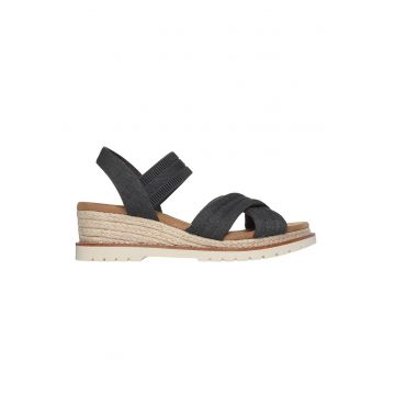 Sandale-espadrile cu talpa wedge - Gri carbune