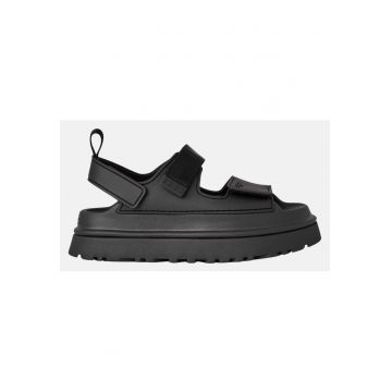Sandale flatform cu benzi velcro GoldenGlow