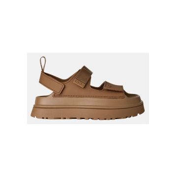 Sandale flatform cu velcro Golden Glow