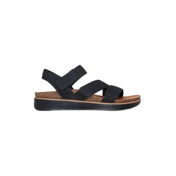 Sandale flatform cu velcro - Negru
