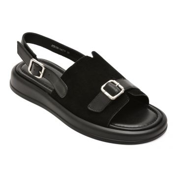 Sandale FLAVIA PASSINI negre, ATH196, din piele intoarsa