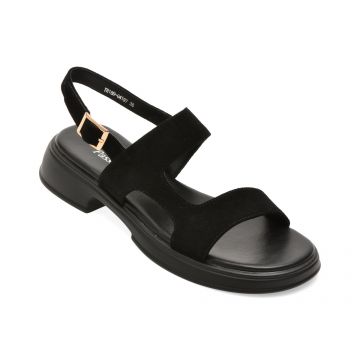 Sandale FLAVIA PASSINI negre, TH189, din piele intoarsa