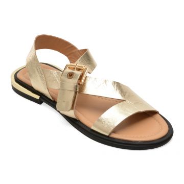 Sandale GOLD DEER aurii, 458015, din piele naturala