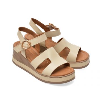 Sandale GOLD DEER bej, 22075, din piele naturala