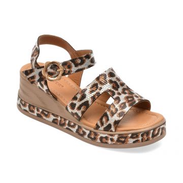 Sandale GOLD DEER maro, 22075, din piele naturala