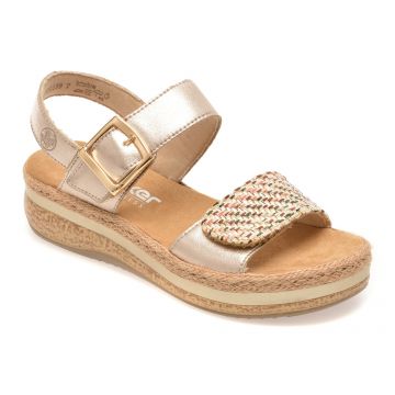 Sandale RIEKER bej, V0951, din piele naturala