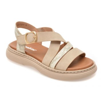 Sandale RIEKER bej, V3063, din piele ecologica